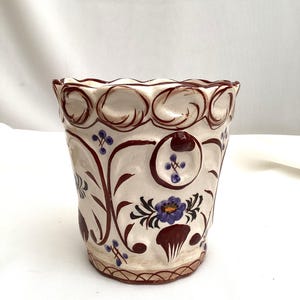 Mid Century Portugal Handcrafted Ceramic Plant Pot Planter