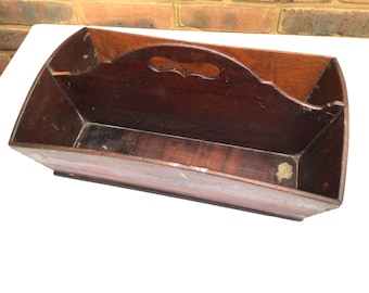 Antique Victorian Mahogany Wood Cutlery Tray