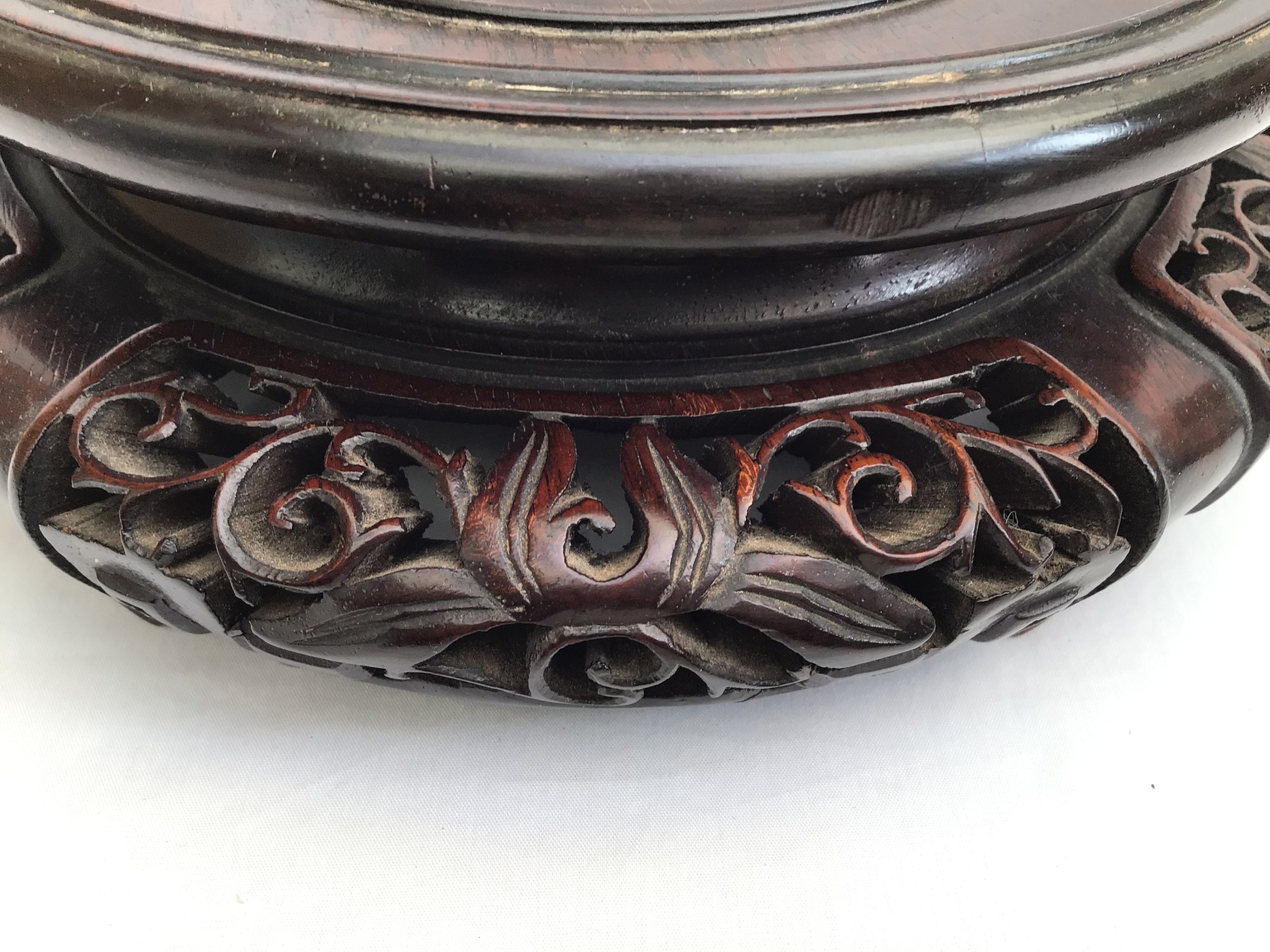 Antique Chinese Carved Wood Vase/bowl Base Stand Etsy