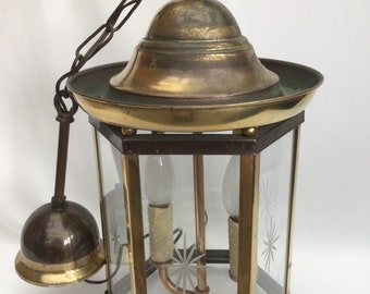 Retro Brass Glass Lantern Lamp/Light