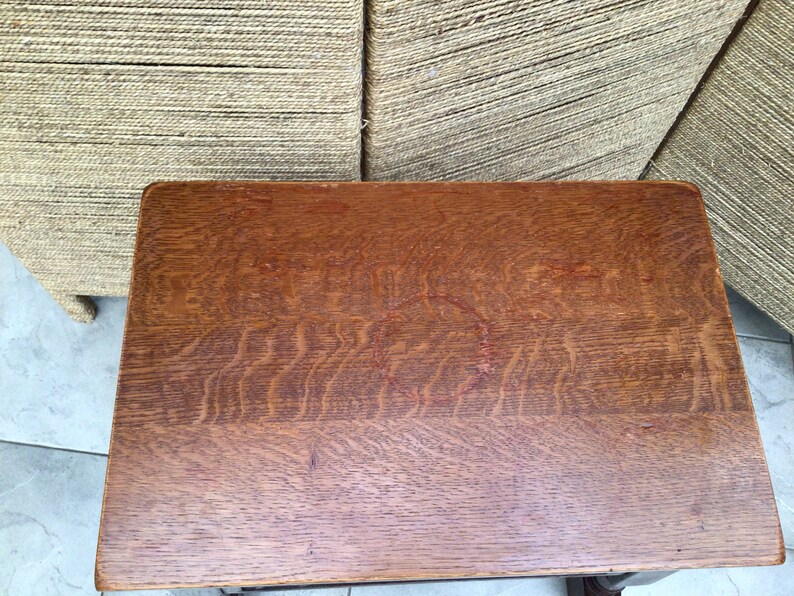 Antique Carved Oak Sewing Box End Table, Etsy