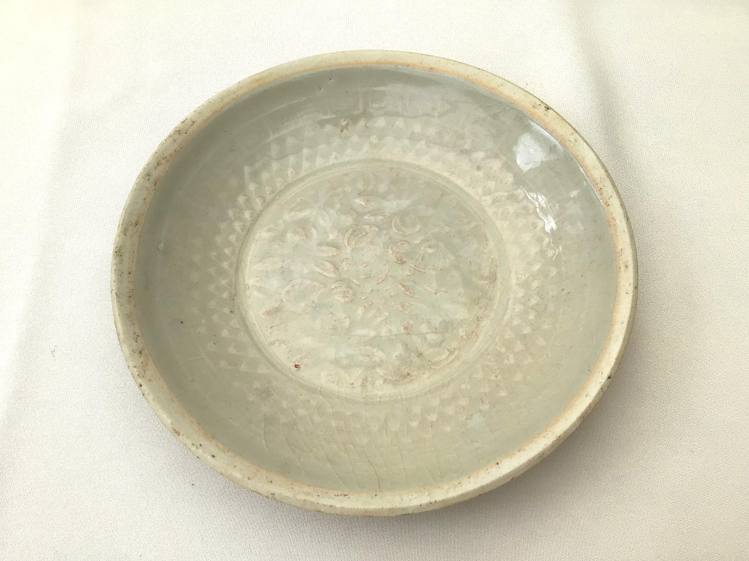 中国青磁 宋青白磁 鳥・花図碗 中国古玩 z78 やすき