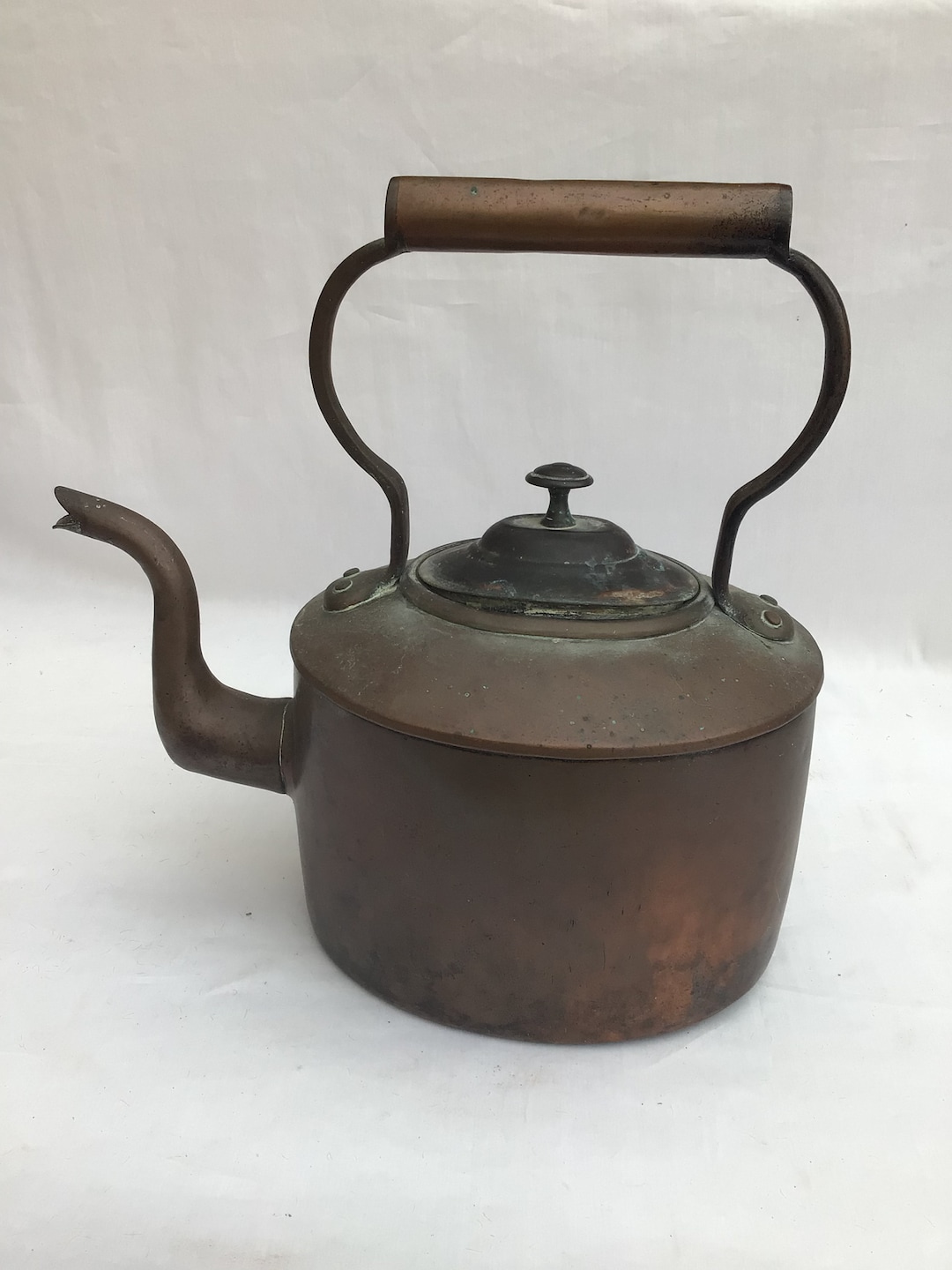 Large Antique Victorian English Copper Kettle Etsy