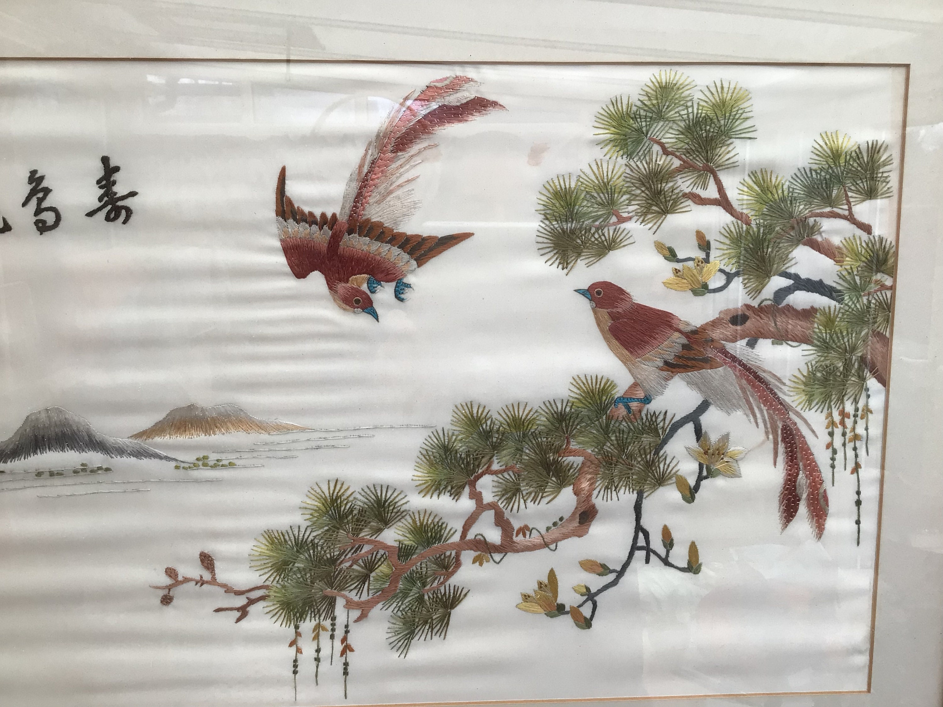 シルク刺繍の絵画 上質な中国製手作りシルク刺繍アート虎の絵画壁飾り蘇州刺繍