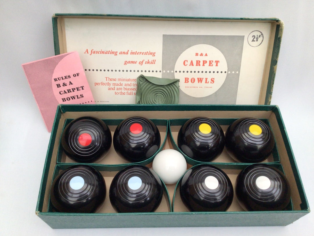 Early 20th Century B&A Vintage Carpet Bowls, Vintage Set of Indoor