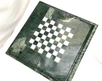 Solid Green Marble Chessboard: Extra Heavy Stone Board (23kg, 50x50x4 cm)