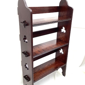 Antique Art Nouveau Oak Library Sedley Open Bookcase, Storage Shelf Unit