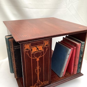 チェスト・キャビネット Antique Book open Shelf Caster Antique Revolving Bookcase - Etsy