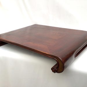 Hand Carved Hardwood Bonsai Stand: Antique Chinese Scroll Table