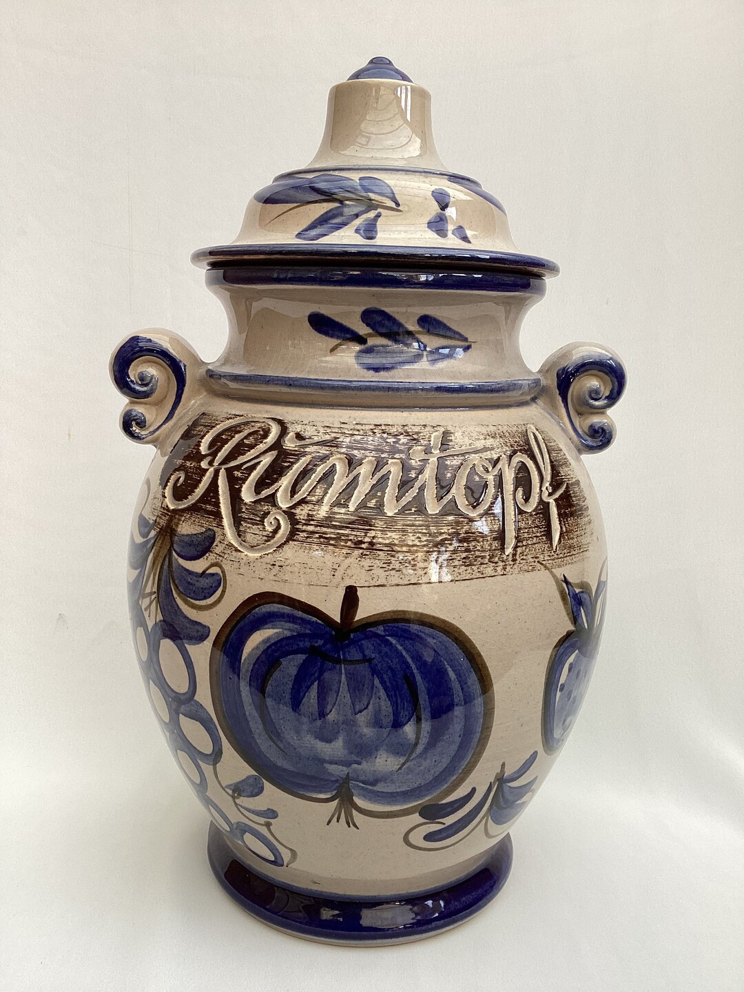 Mid Century West German Rumtopf Pot, Blue and White Ceramic Jar - Etsy UK Mid Century West German Rumtopf Pot, Blue and White Ceramic Jar - Etsy UK