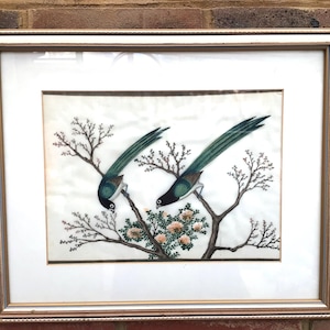Antique Chinese Watercolour Pith Painting, Rice Paper Painting.  W. 41cm