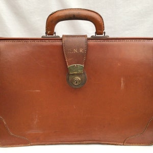 Porte-documents en cuir vintage antique