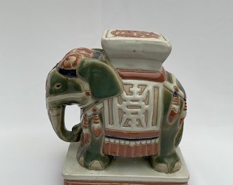 Elegante supporto per piante in ceramica smaltata, stile vintage. Perfetto come ornamento da tavolo. Altezza: 19 cm.