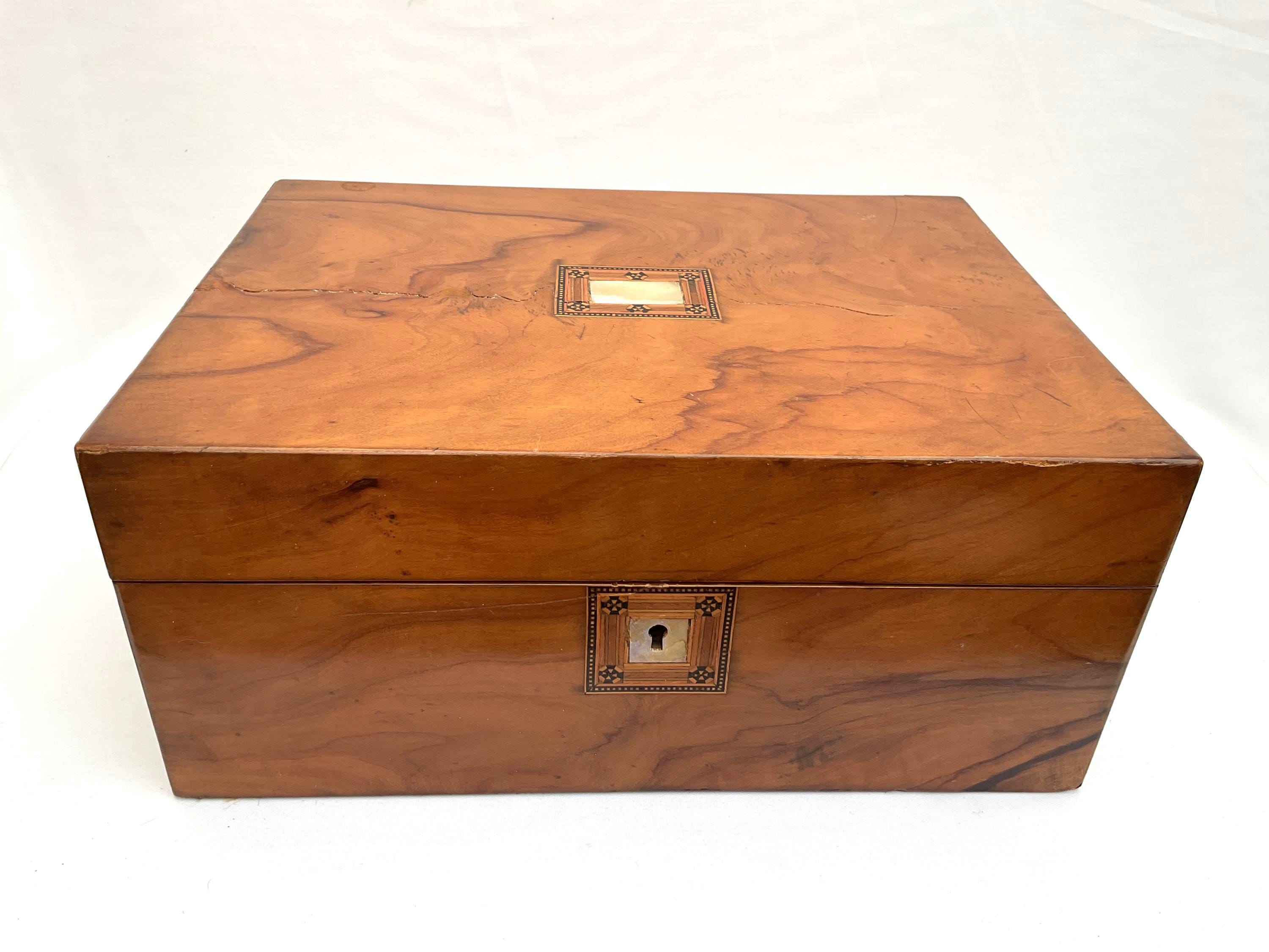 Antique Victorian Wooden Sewing Box. W. 30cm - Etsy