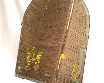 Espejo de mesa vintage de vidrio pintado con forma de arco independiente
