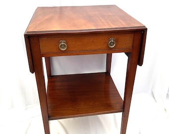 Antieke Engelse mahoniehouten Pembroke-tafel: bijzettafeltje lamp