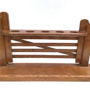 Peterson Dublin & London Tobacco Pipe Stand, Oak Pipe Rack