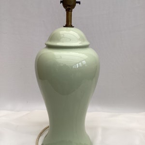 Vintage Celadon Ceramic Table Lamp. H. 40cm