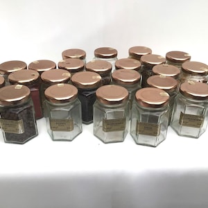 24 Glass Spice Jars and Labels with Metal Lid