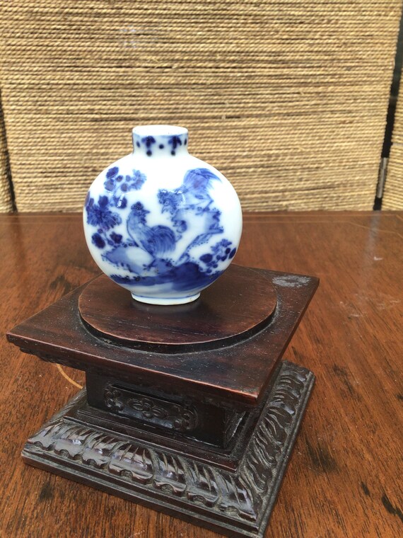 アンティーク中国製手描き嗅ぎタバコ瓶、底面に四字銘 - Etsy 日本