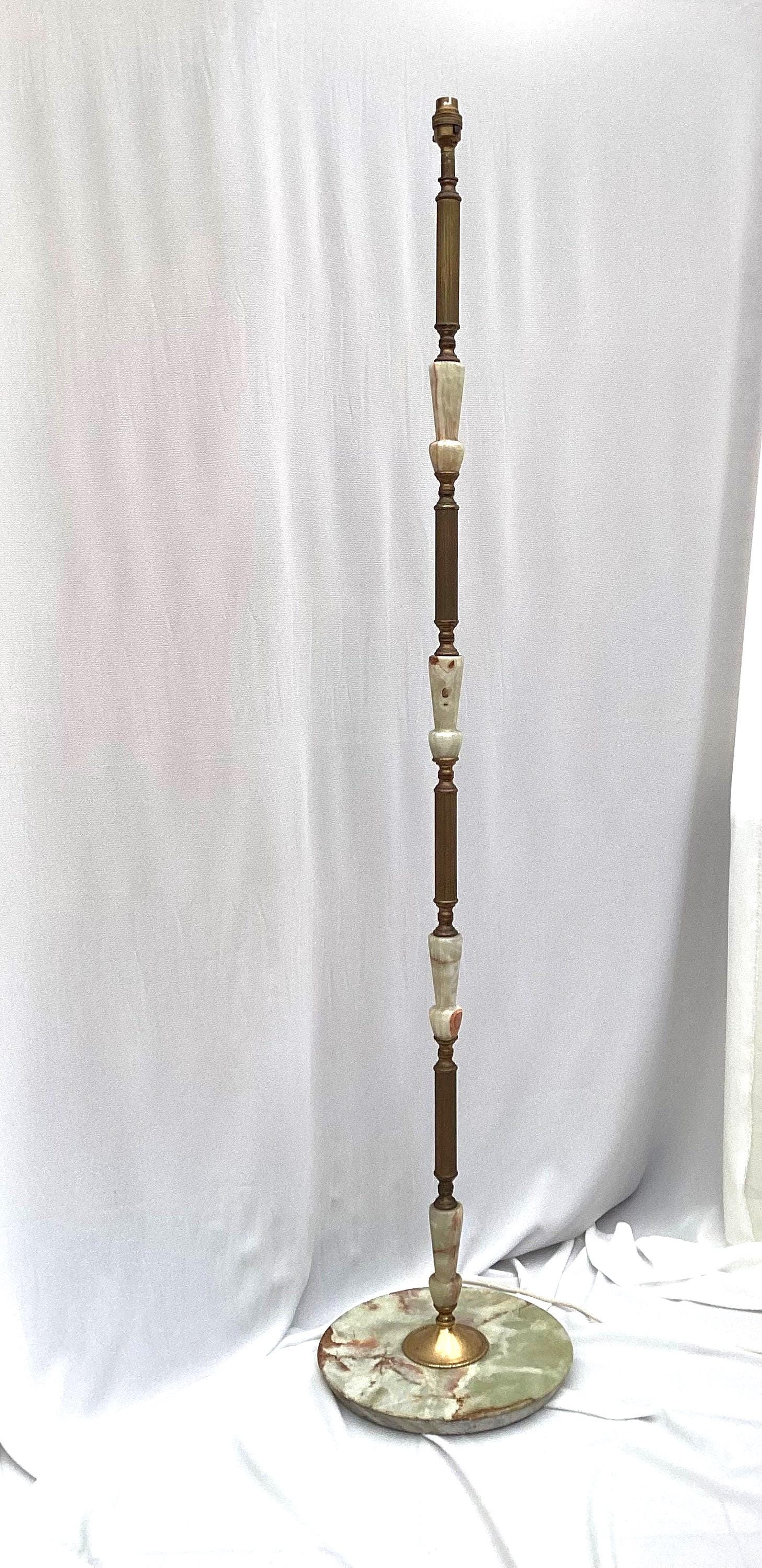 Antique Vintage English Marble/Onyx Brass Standard Lamp. Floor Lamp. H.142cm