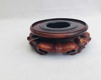 Antique Chinese Rosewood Vase Stand Base, Bowl/Ornament Base