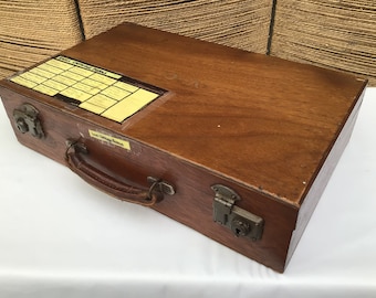 Antique Vintage Wood Briefcase, Late Victorian/Early 20th Century File Document Case