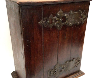 Featured Antique Tabletop Wood Cabinet.  H. 34cm