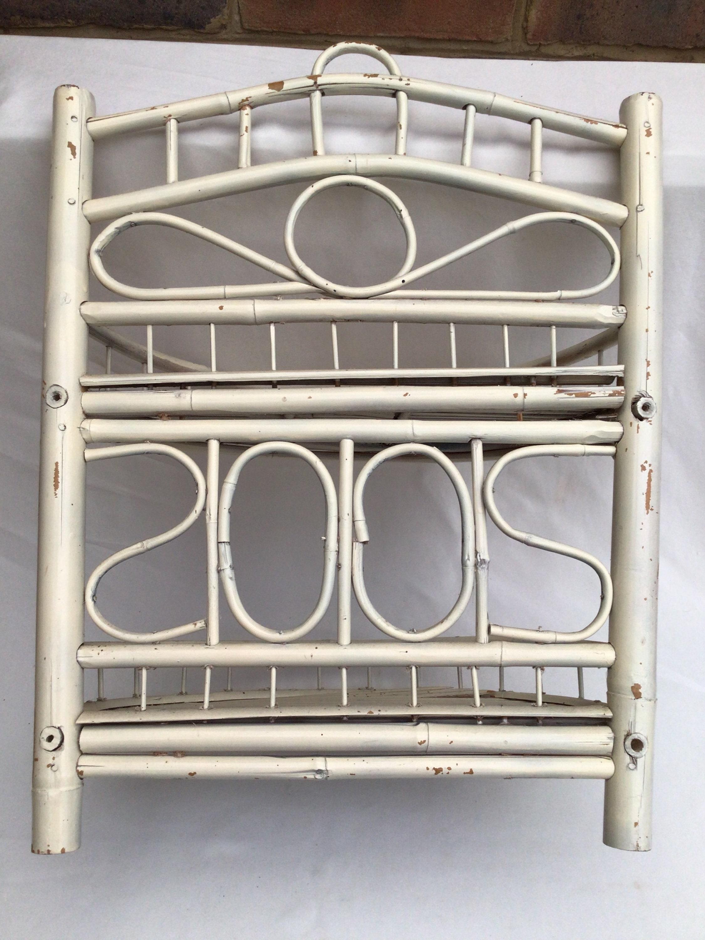 Vintage Bamboo Wall Shelf Etsy