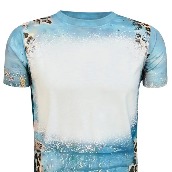 Leopard Bleached Sublimation Blank Shirts Etsy