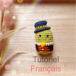 French - Jiminy Cricket keychain crochet tutorial