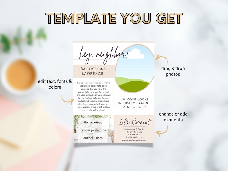 Insurance Agent Introduction Flyer Template Life Insurance Etsy