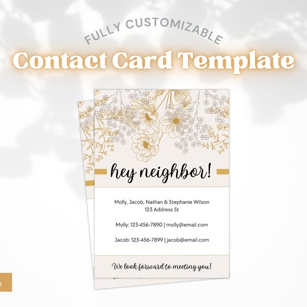 Printable New Neighbor Intro Card - Etsy