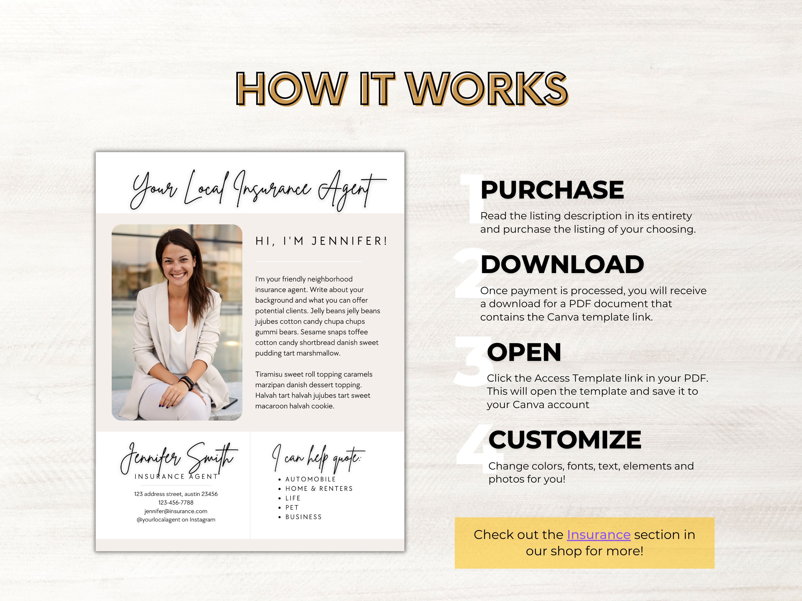 Insurance Agent Introduction Flyer Template Life Insurance Etsy