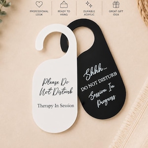 Personalized Door Hanger, Custom Doorknob Sign, Door Knob Hanger, Do Not Disturb Sign, in Session, In a meeting, please Knock, Room Sign