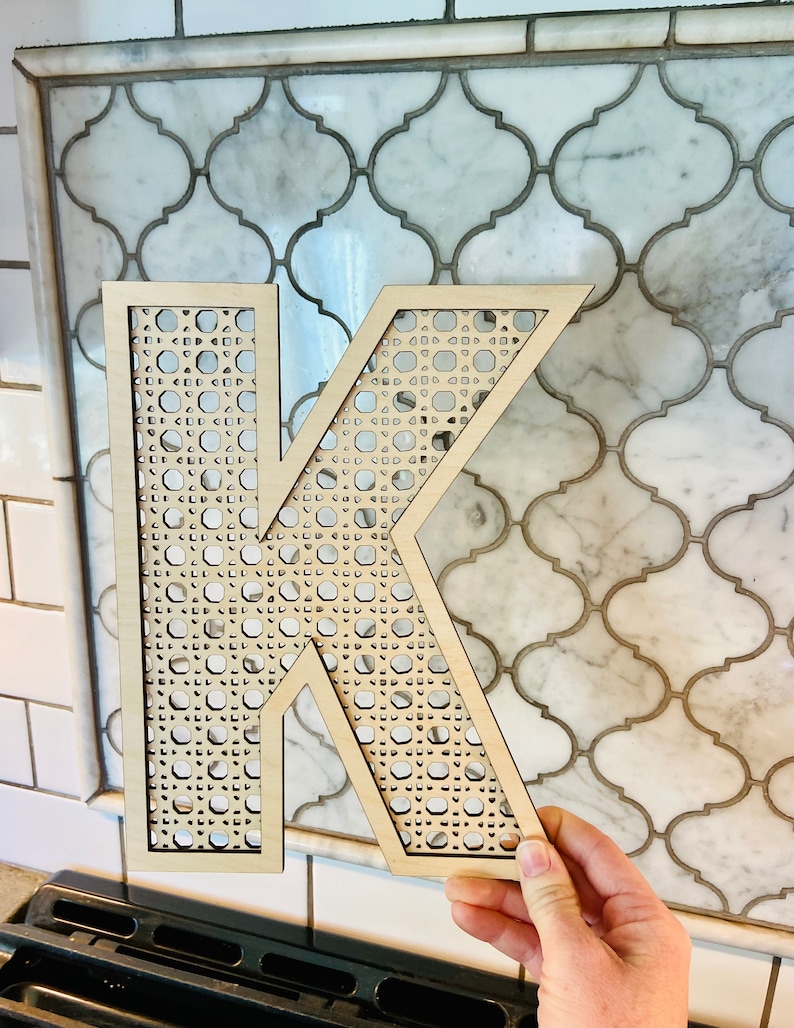 Rattan Nursery Letter Decor Rattan Wicker Letters Wooden Etsy