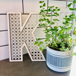 Decoração de carta de berçário de vime | Rattan | Letras de vime | Letras de madeira para parede | Decoração Boho | Letras de tecelagem de cana | Decoração de casamento Boho