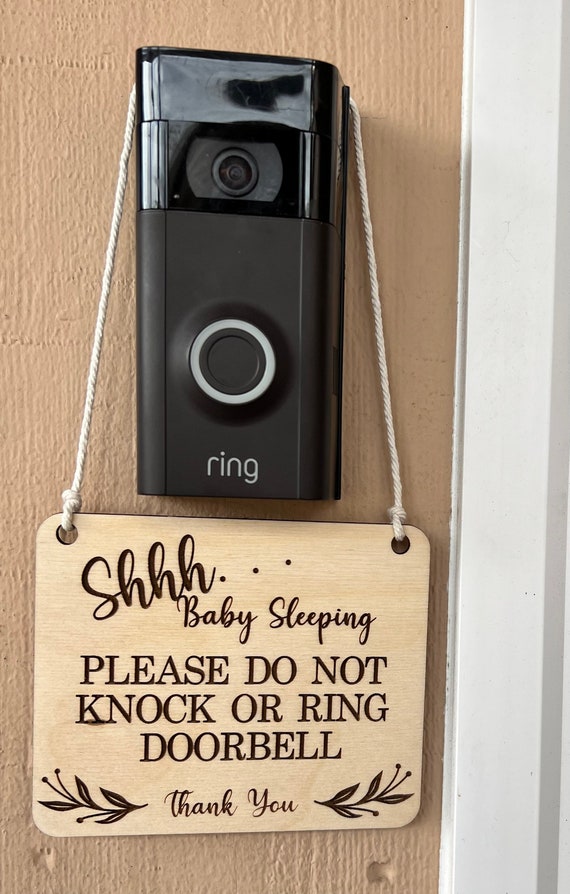 Funplus Baby Sleeping Sign For Front Door - Do Not Knock Or Ring - 10â