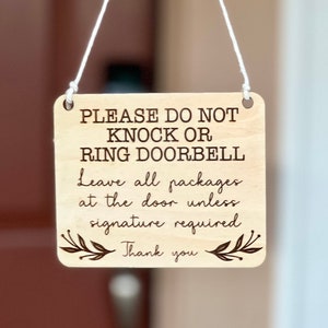Do Not Disturb Sign: Baby Sleeping, Leave Packages - Farmhouse Decor