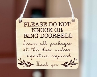 Do Not Disturb Sign: Baby Sleeping, Leave Packages - Farmhouse Decor