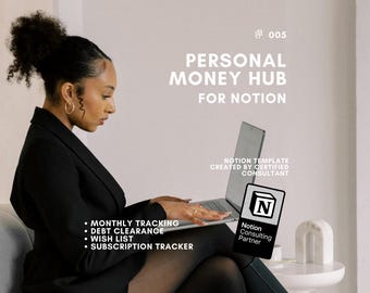Personal Money Hub Notion Template | Monthly Tracking, Debt, Savings (Digital Download)
