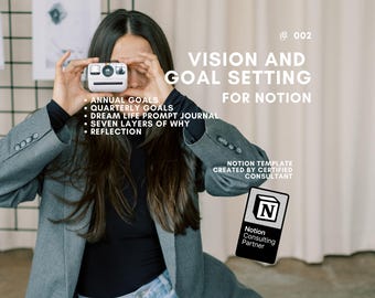 2026 Quarterly Goal Setting Notion Template, Vision Board (Digital Download)