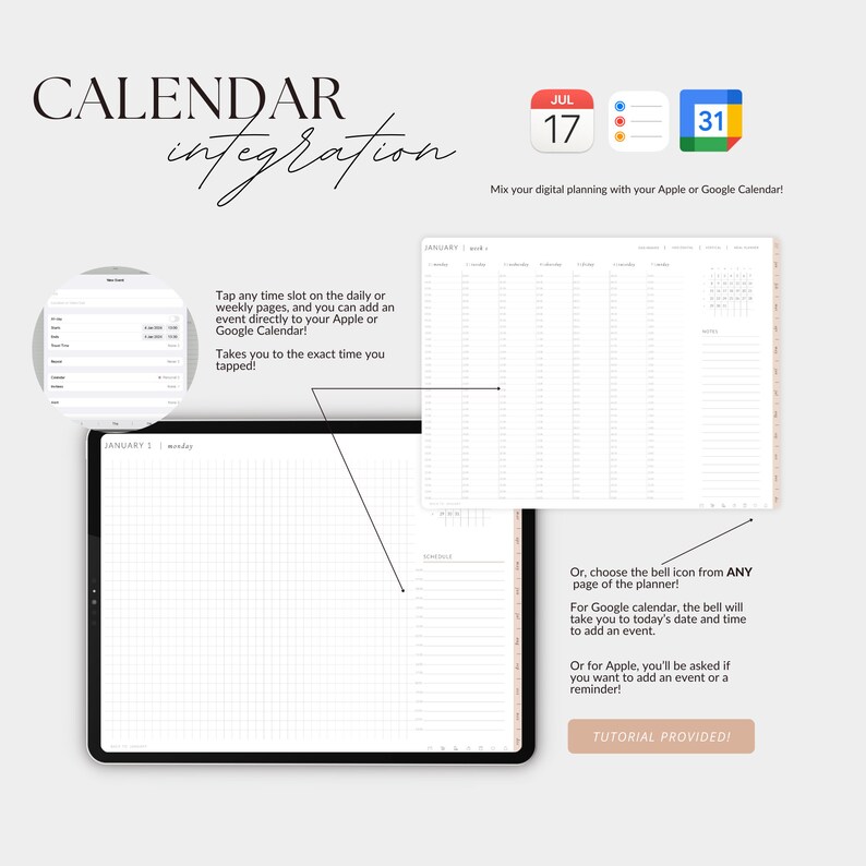 2024 Digital Planner Classic Edition // Daily, Weekly, Monthly and