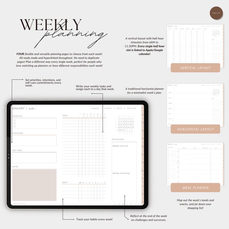 2024 Digital Planner Classic Edition // Daily, Weekly, Monthly and