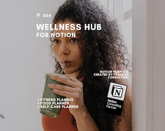 Wellness Hub for Notion | Fitness, food and self-care tracker Notion template
