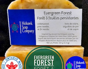 Evergreen Forest | Cedarwood, Pine Needle & Fir Needle | Vegan | Indigenous Made | Hair and Body Soap | Waste Free | Mohawk Soap Company