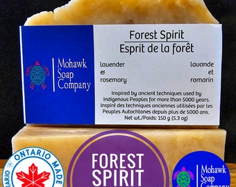 Forest Spirit | Lavender & Rosemary | Vegan | Indigenous Made | Hair and Body Soap | Waste Free | Mohawk Soap Company