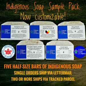Indigenous Soap Sample Pack | Five Half-Size Bars of Indigenous Soap | Vegan | Indigenous Made | Waste Free | Mohawk Soap Company