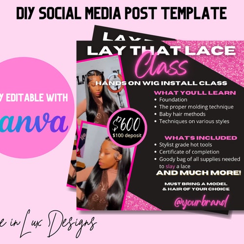 DIY Hair Class Flyer Template - Etsy DIY Hair Class Flyer Template - Etsy