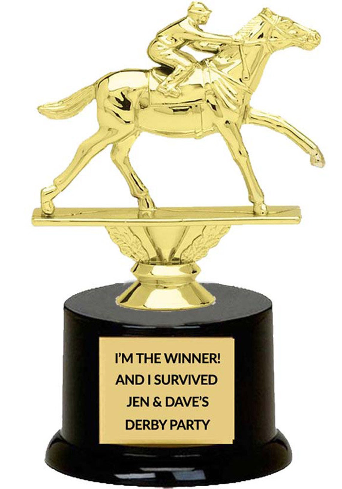 Kentucky Derby Race Horse Trophy Free Custom Engraving Gold Etsy